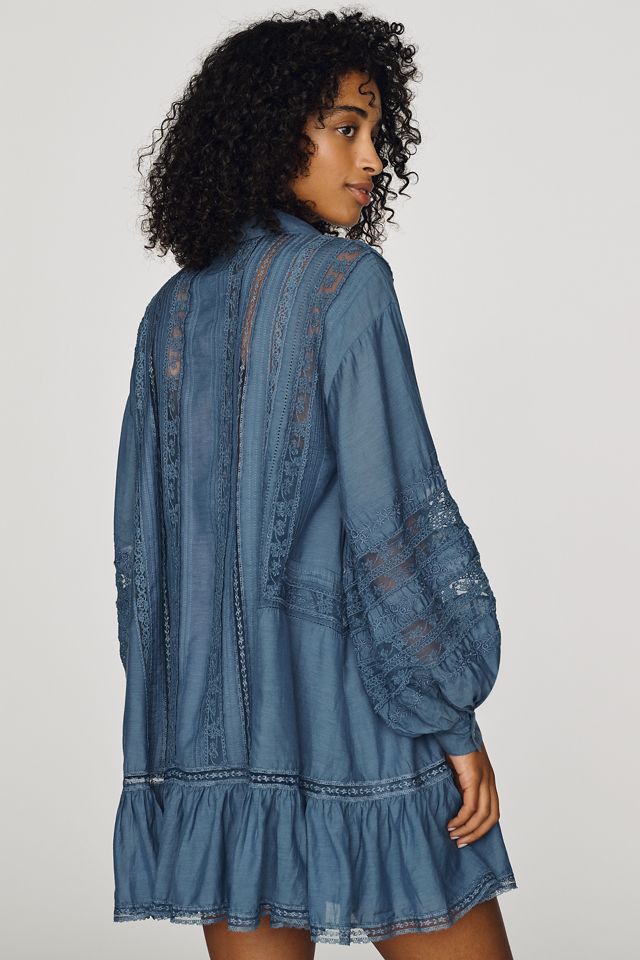 By Anthropologie Lace Panel Shirtdress #2