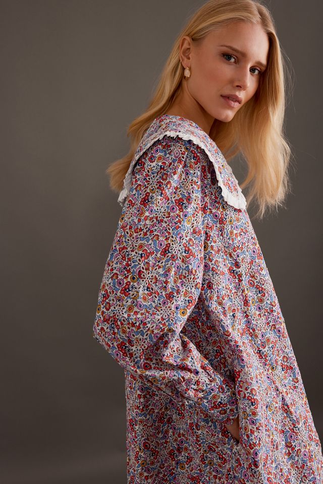 Robe Mini à Col Manches Longues By Anthropologie #3