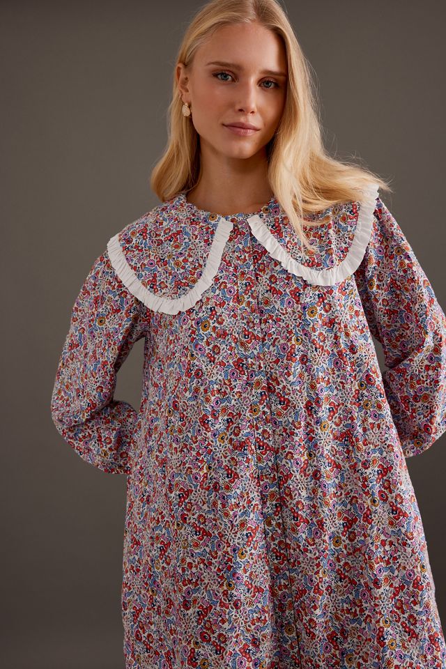 Robe Mini à Col Manches Longues By Anthropologie #4