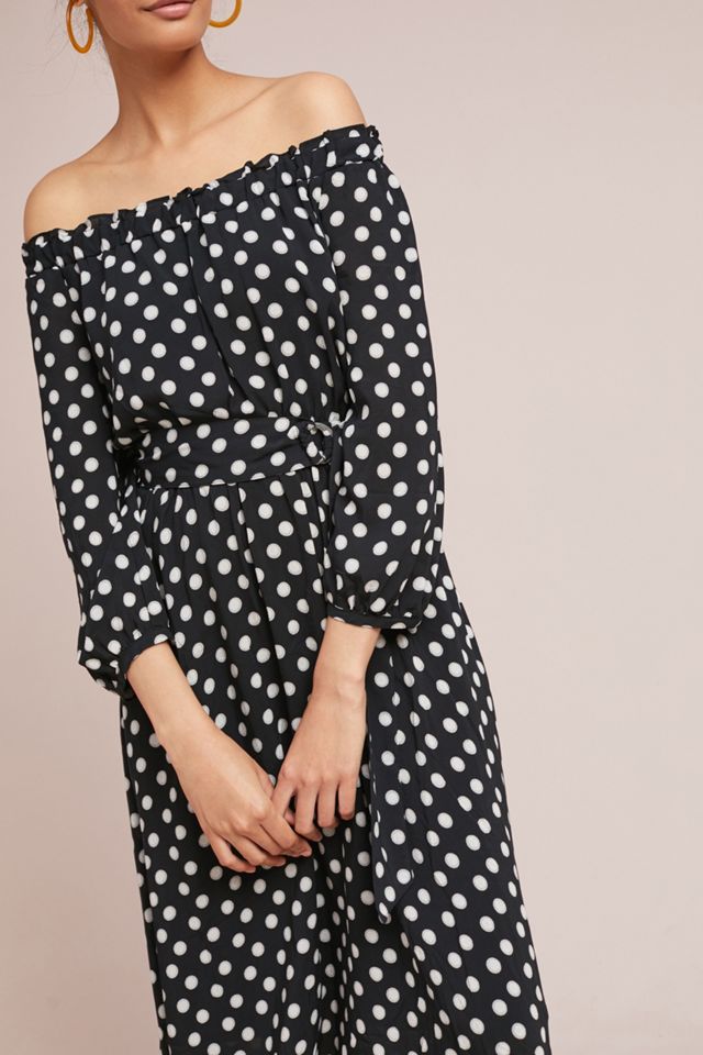 Dotted Off-The-Shoulder Dress #2