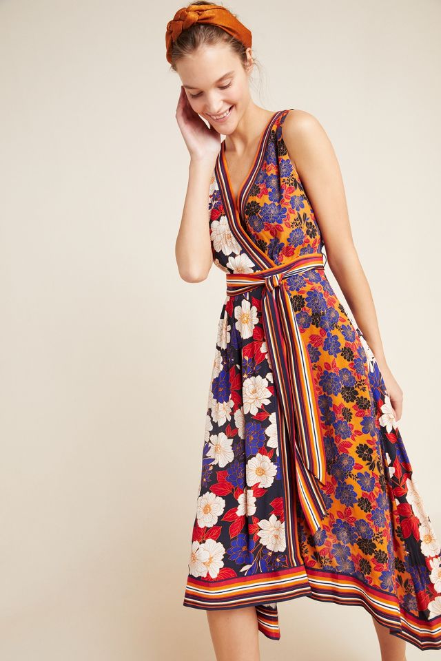 Anthropologie botanica wrap outlet dress