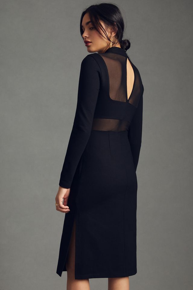 sheer side slit dress anthropologie By Anthropologie Sweetheart Sequin Side-Slit Dress