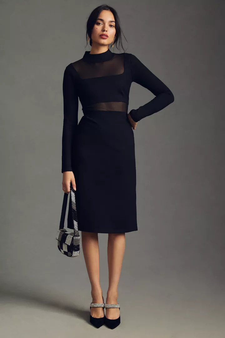 Maeve Sheer Side-Slit Dress