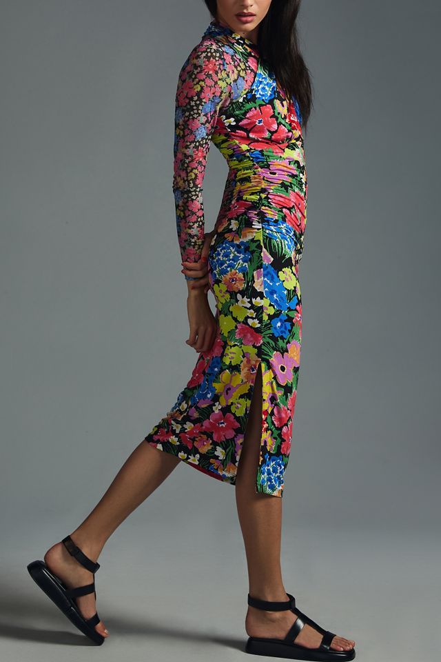 By Anthropologie Mesh Halter Mock-Neck Dress #3