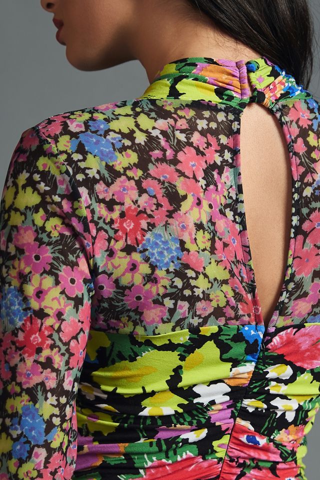 By Anthropologie Mesh Halter Mock-Neck Dress #4