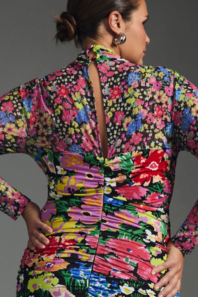 By Anthropologie Mesh Halter Mock-Neck Dress #9