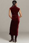 The Maya Ruched Cowl-Neck Dress: Stretch Velvet Edition