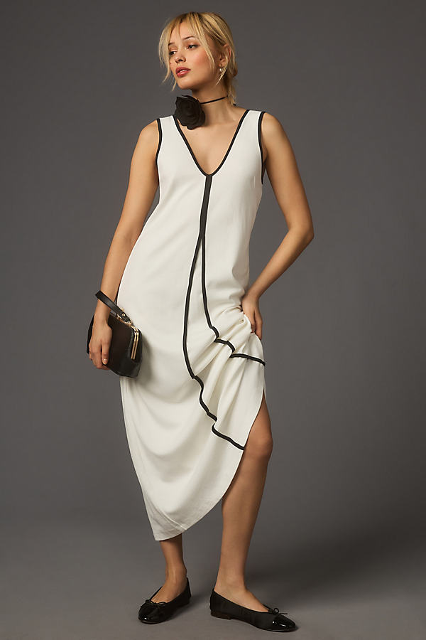 By Anthropologie Piped Maxi Dress