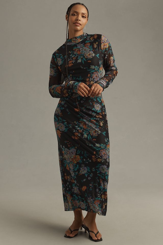 By Anthropologie Mock-Neck Knit Maxi Dress #4