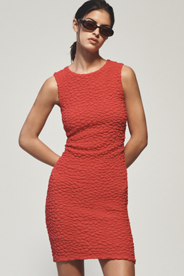 By Anthropologie Textured Mini Shift Dress In Purple