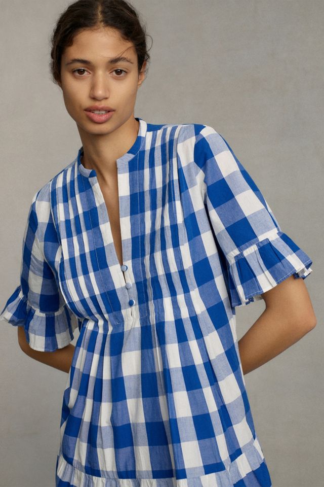 WHIT TWO Gingham Tiered Midi Dress #1