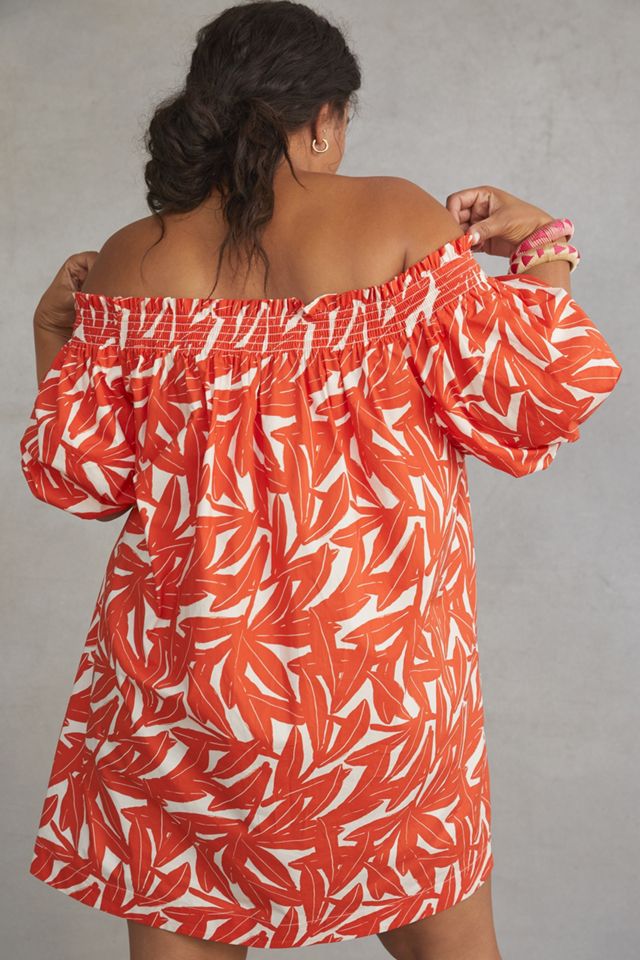 WHIT TWO Banana Leaf Off-The-Shoulder Tunic Dress #6