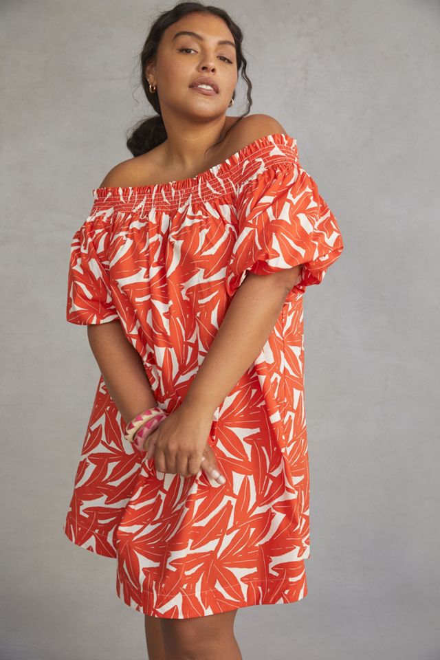 WHIT TWO Banana Leaf Off-The-Shoulder Tunic Dress #4