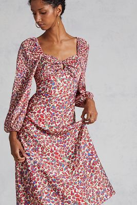 anthropologie pink floral dress