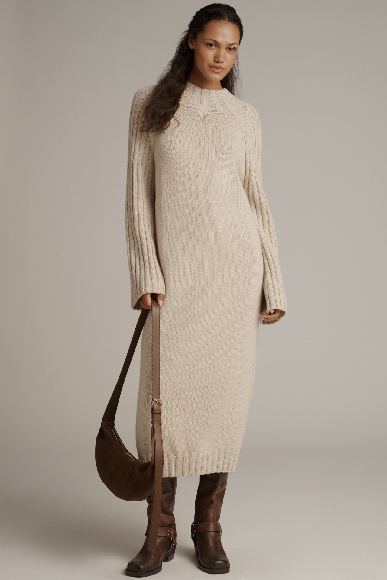 Barbour Vera Long-Sleeve Sweater Midi Dress
