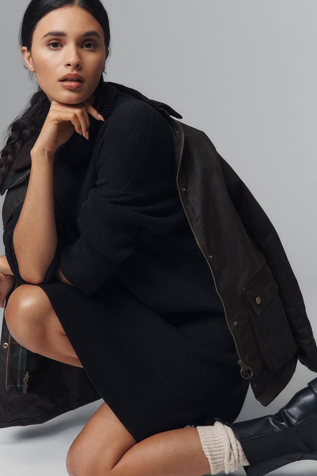Barbour Turtleneck Rib Stretch Sweater Mini Dress #2