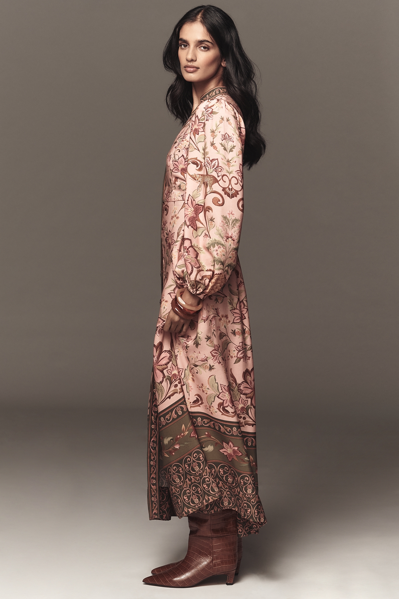 Barbour x Farm Rio Alice Long-Sleeve Maxi Dress