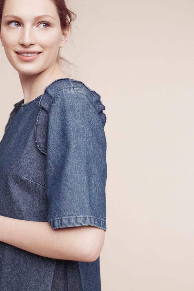 Ruffled Denim Shift Dress #2