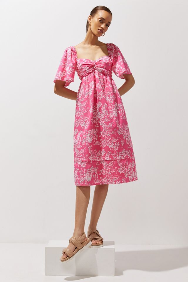 peter som pink dress Pink Floral Midi Dress
