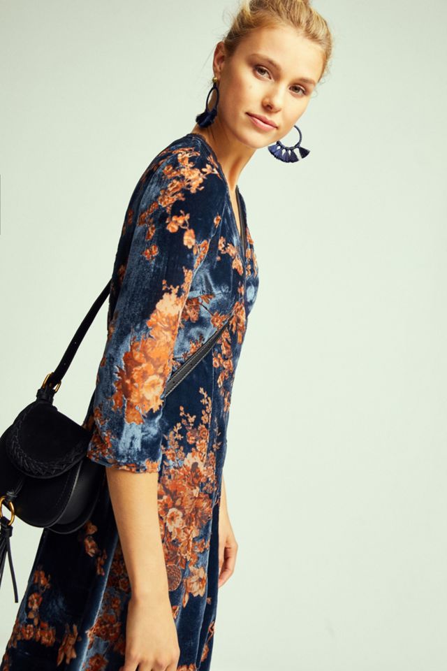 Velvet Burnout Wrap Dress #4