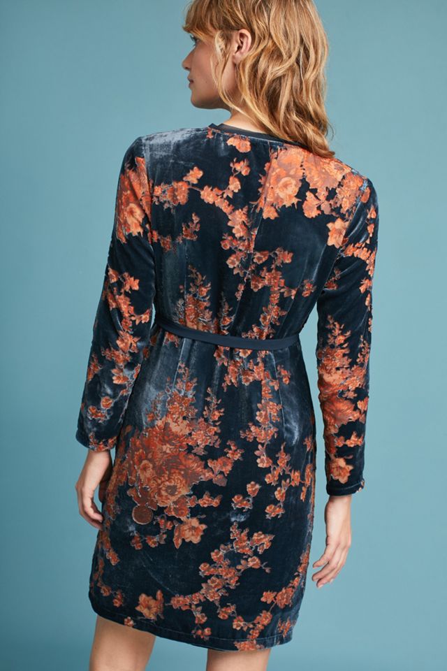 Velvet Burnout Wrap Dress #3
