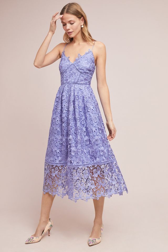 Anthropologie purple 2025 lace dress