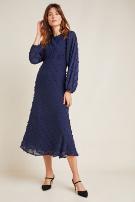 Michaela Textured Midi Dress | Anthropologie