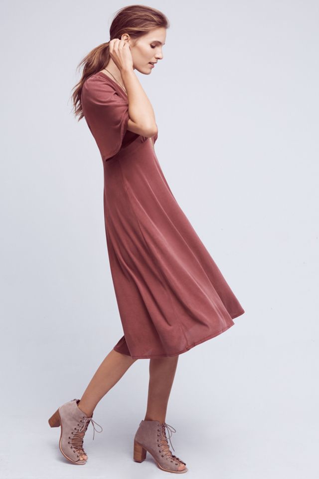 Eliza Deep-V Midi Dress #1