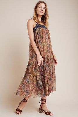 Nadine Shimmer Midi Dress | Anthropologie