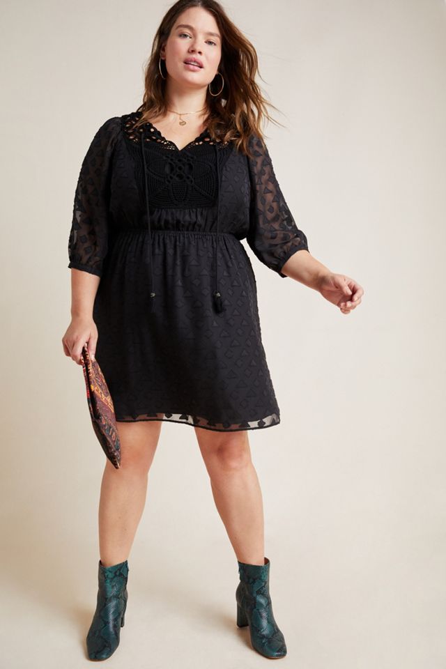 plus size black lace mini dress Plus Size Widow Gothic Lace Bustier Mini Dress main image 1
