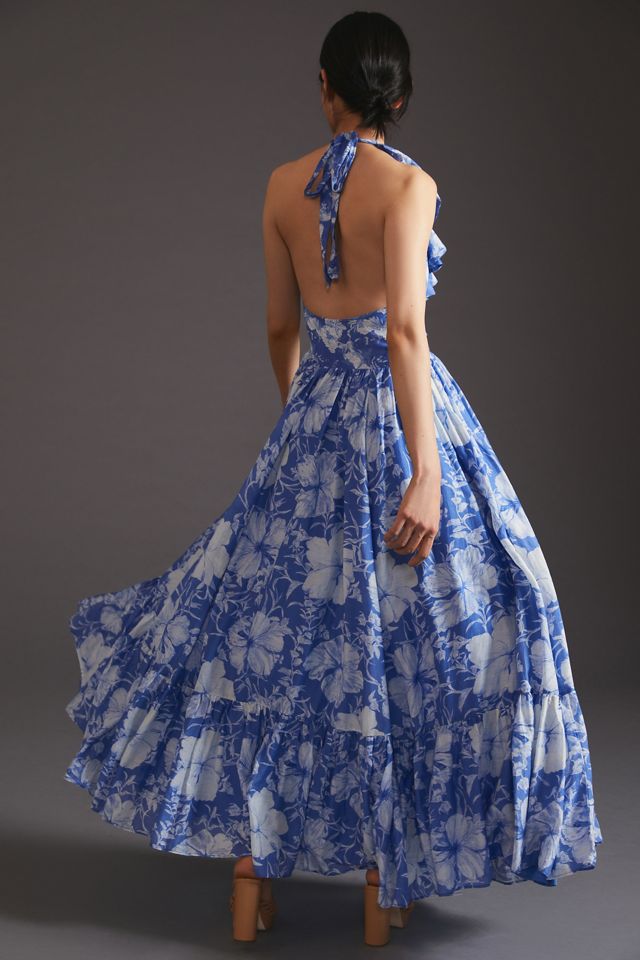 LoveShackFancy Marinette Ruffle V-Neck Maxi Dress #3