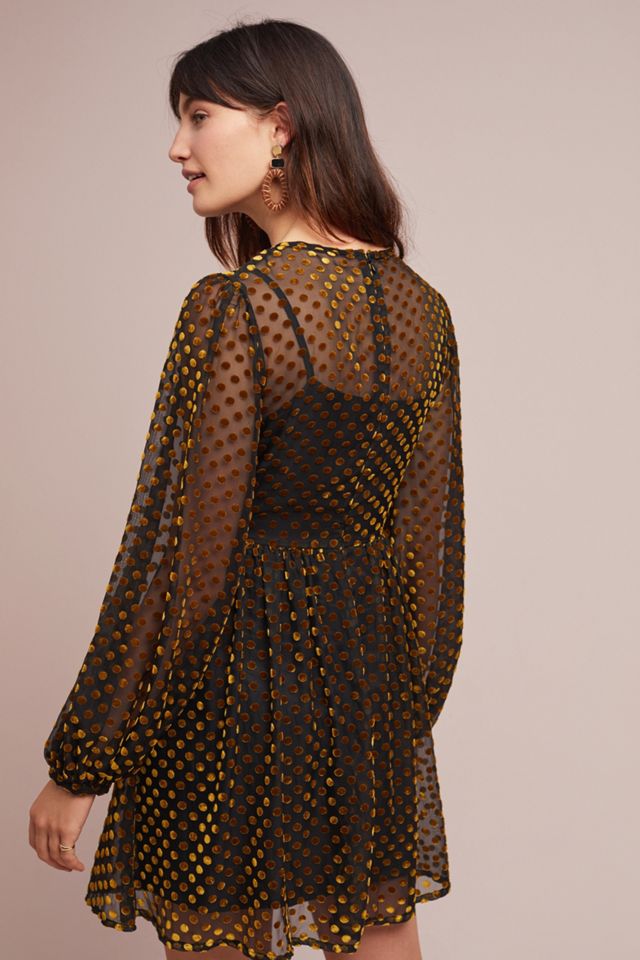 Velvet Polka Dot Dress #1
