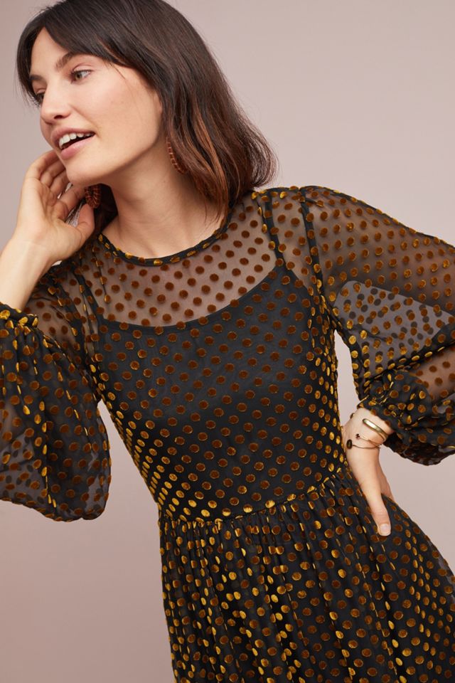 Velvet Polka Dot Dress #2