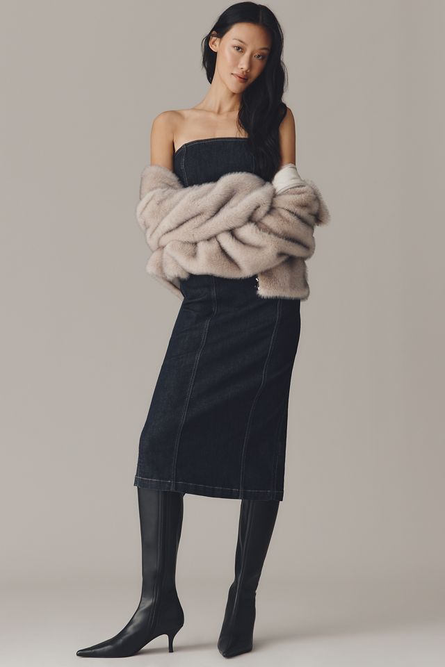 DL1961 Esme Strapless Denim Midi Dress #1