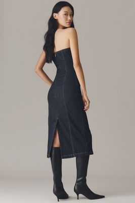 DL1961 Esme Strapless Denim Midi Dress