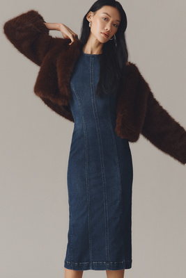 DL1961 Esme Sleeveless Seamed Denim Midi Dress product page