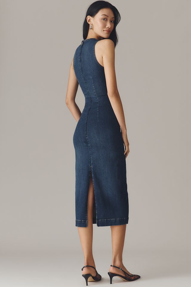 DL1961 Esme Sleeveless Seamed Denim Midi Dress #1
