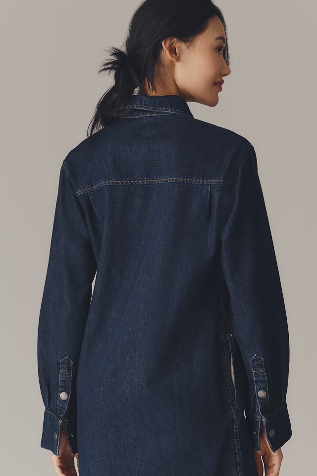 DL1961 Faye Long-Sleeve Denim Mini Shirt Dress #2