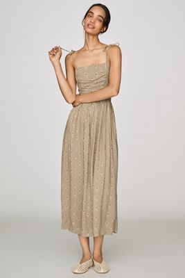 Saltwater Luxe Cotton Blend Floral Midi Dress