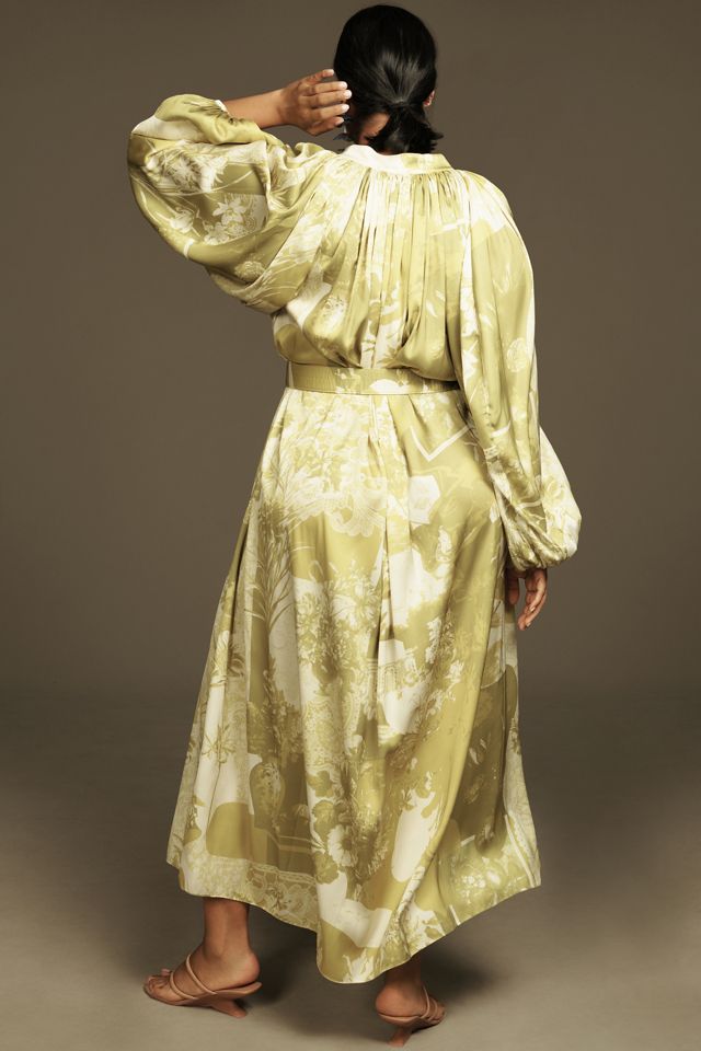 knee length dresses for ladies ORNAMENT PLEATED MAXI DRESS main image 1