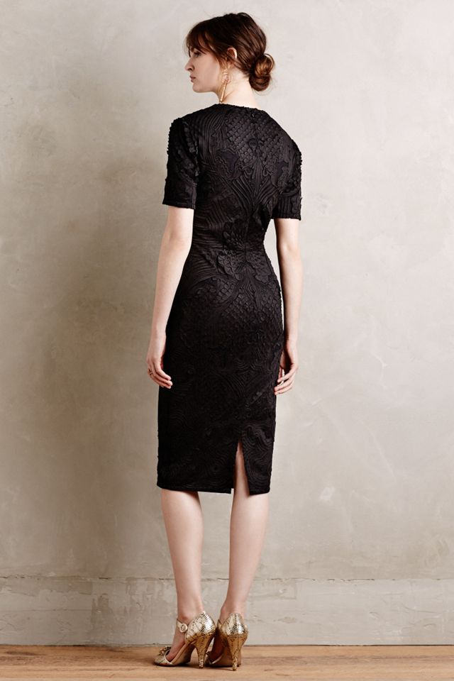 Milany Embroidered Pencil Dress | Anthropologie