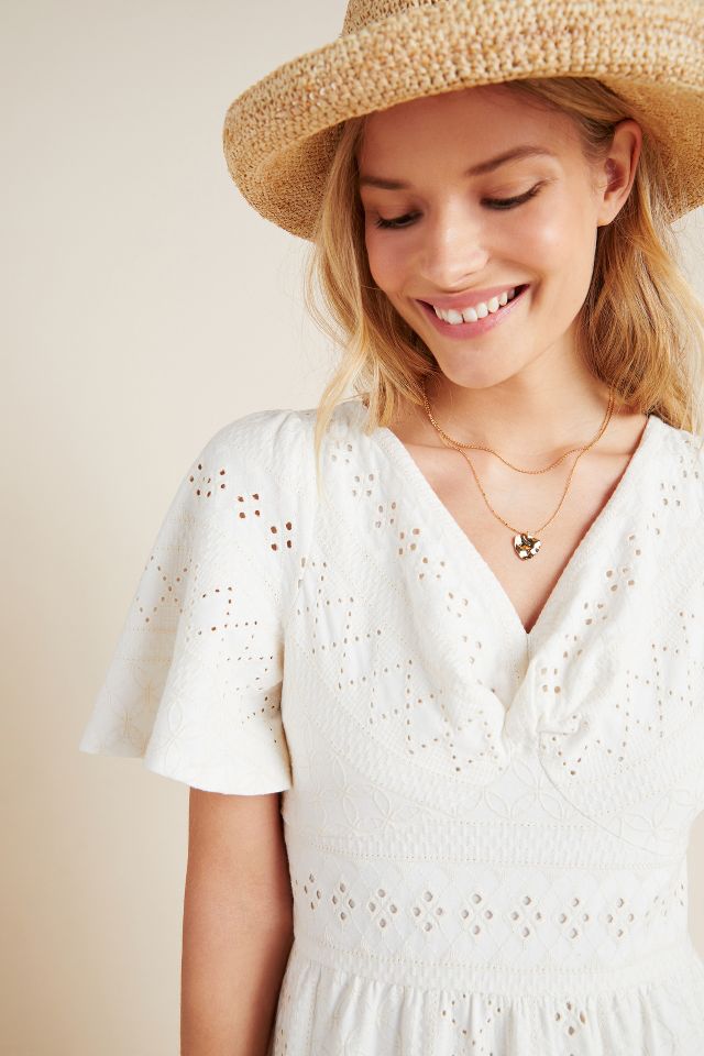 Anthropologie white outlet eyelet dress