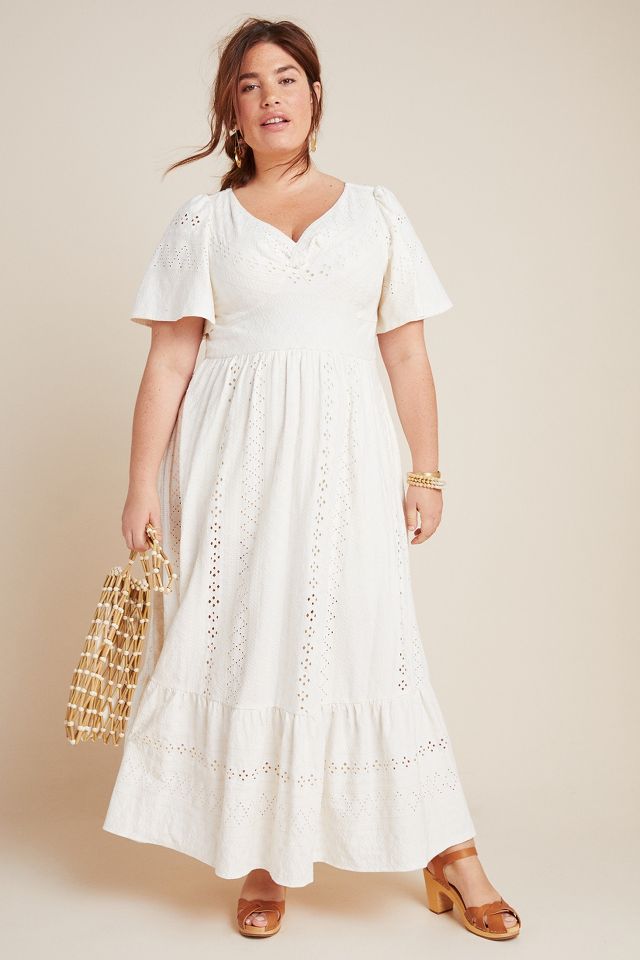 Anthropologie white cheap eyelet dress