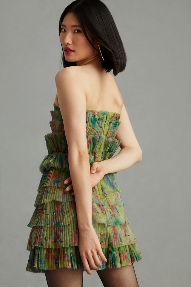 Mynah's Reynu Taandon Tiered Tulle Mini Dress #3