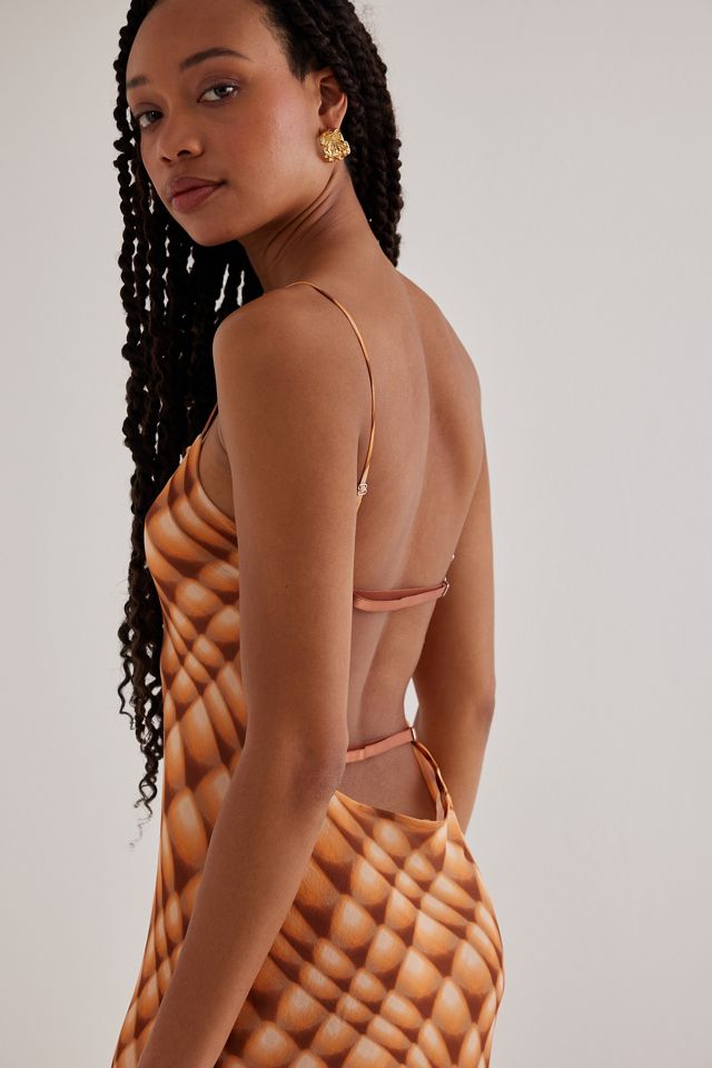 Robe longue dos nu en soie Soleil Bec + Bridge #1