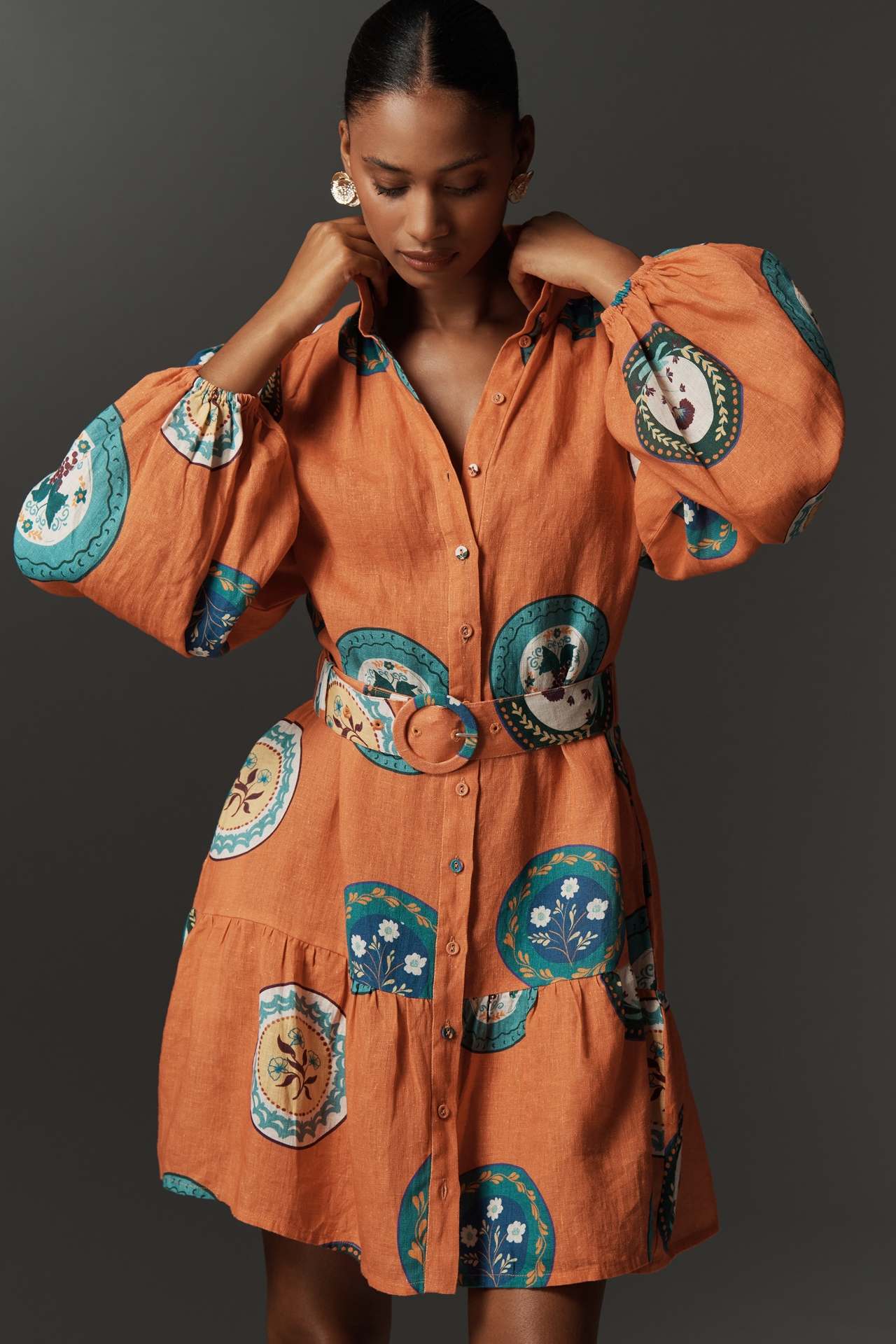 Palm. Noosa Austin Long-Sleeve Linen Shirt Dress