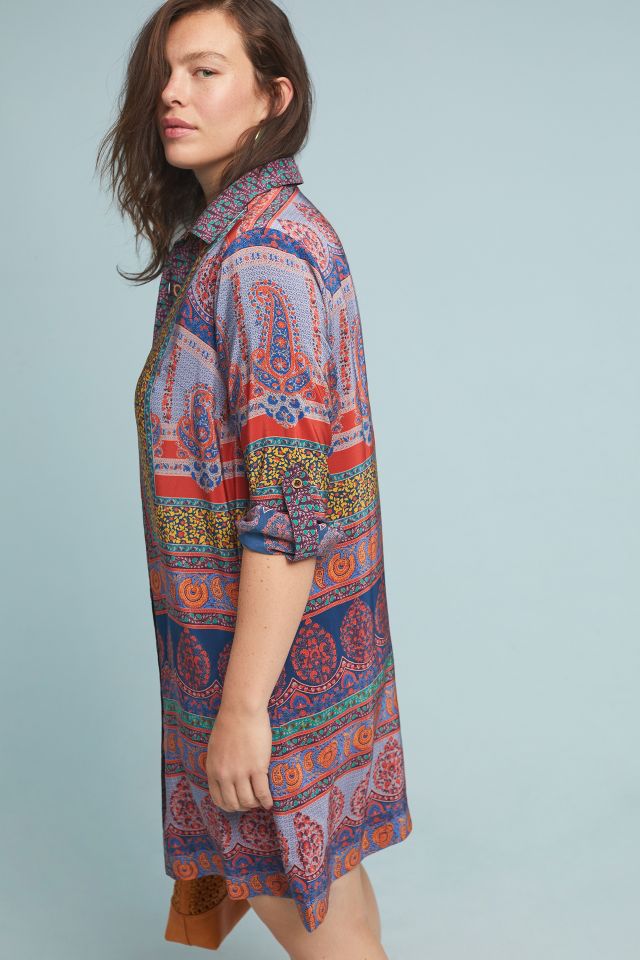 Maeve casablanca silk sales shirtdress