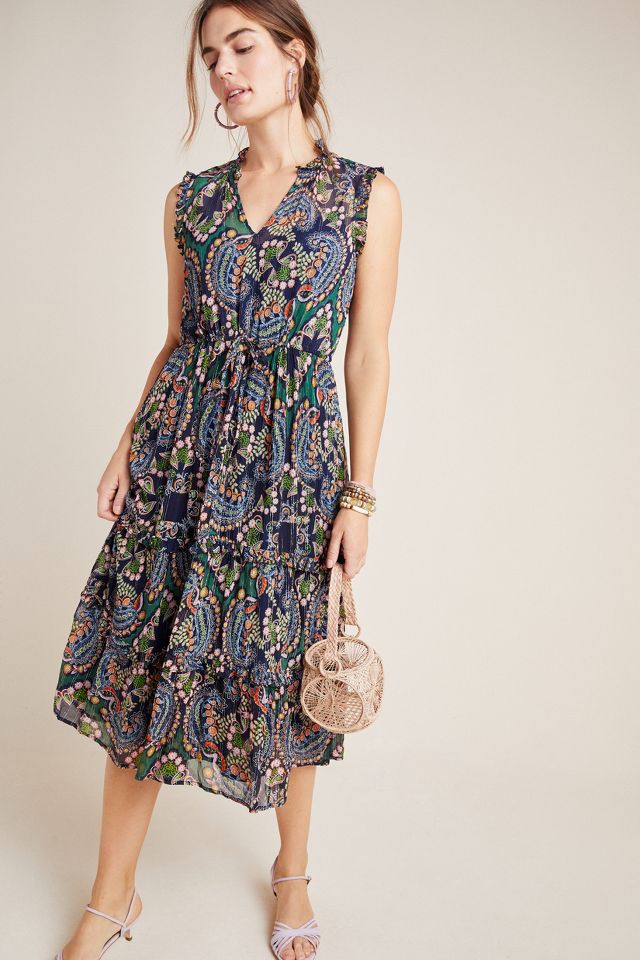 Elmira Ruffled Midi Dress | Anthropologie