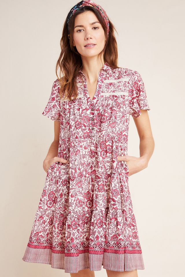 Anthropologie Georgina Tiered Shirtdress