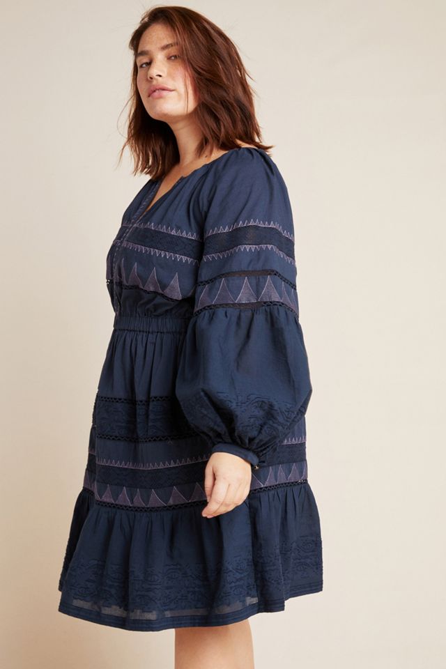 skye embroidered mini dress Skye Embellished Mini Dress in Blue main image 0